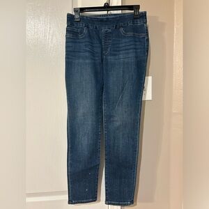 Chico’s Pull On Jeans
Ankle Legging Jeggings 
Blue
Embellished
Size 00 (2)
